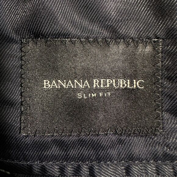 BANANA REPUBLIC Italian Fabric Slim fit 38R Mens Blazer Sport Coat Navy Jacket - Picture 13 of 13